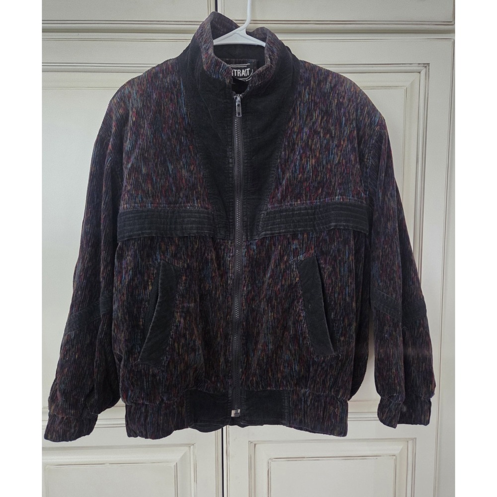 Vtg Portrait Corduroy Bomber Jacket Women's Small